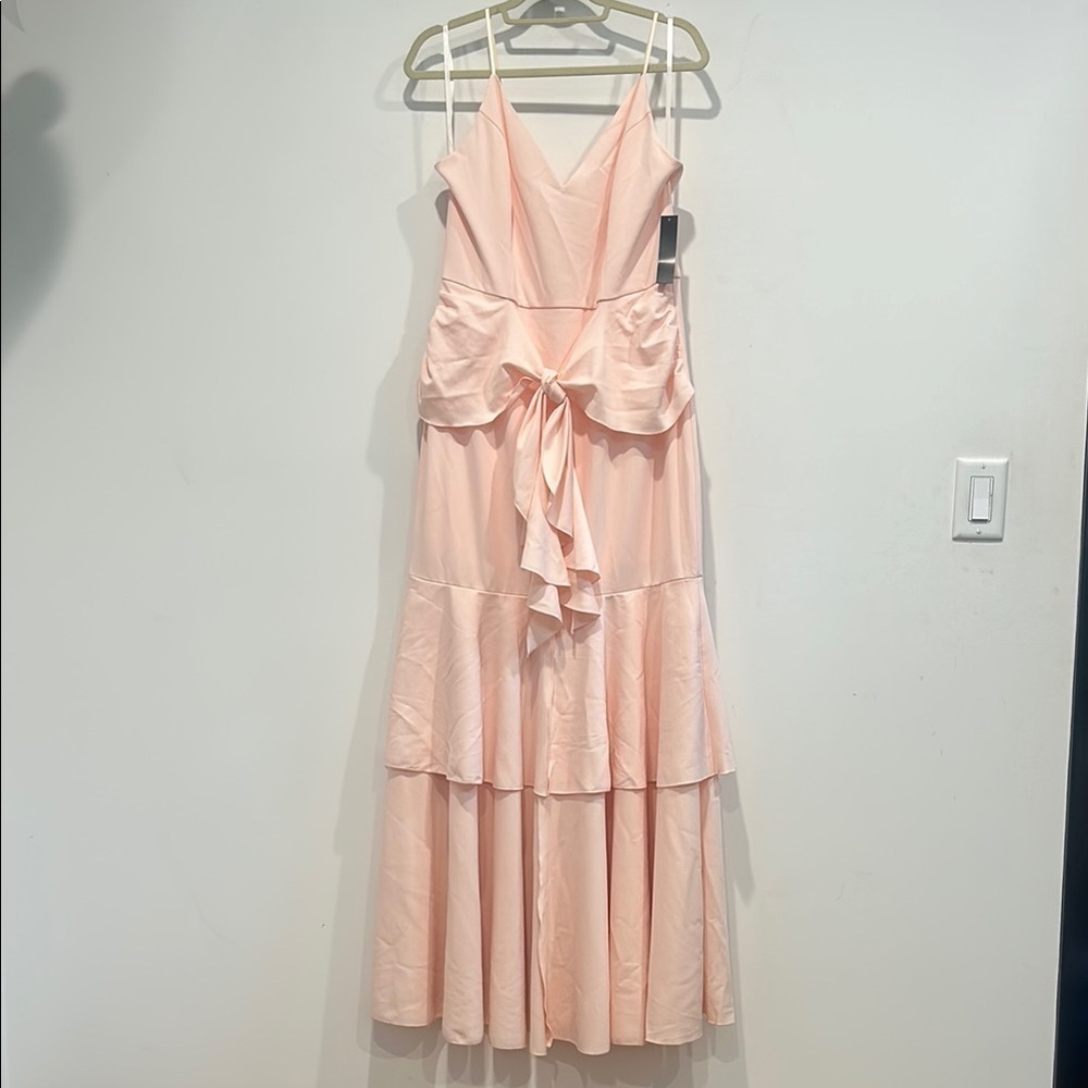 Venus soft pink tier Maxi gown Wedding Guest women 14 new w tag plus size